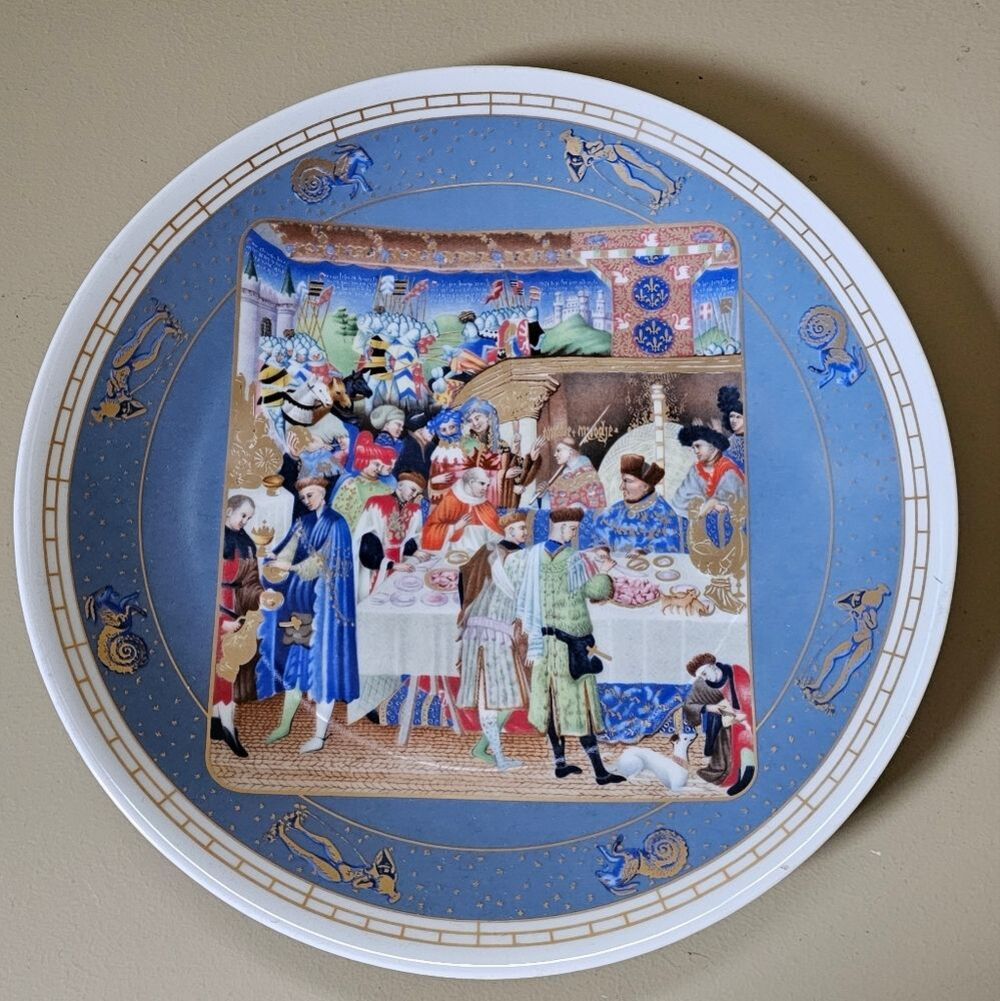 Vintage 1970s French D'Arceau-Limoges Premiere Limited Edition "Janvier" Plate